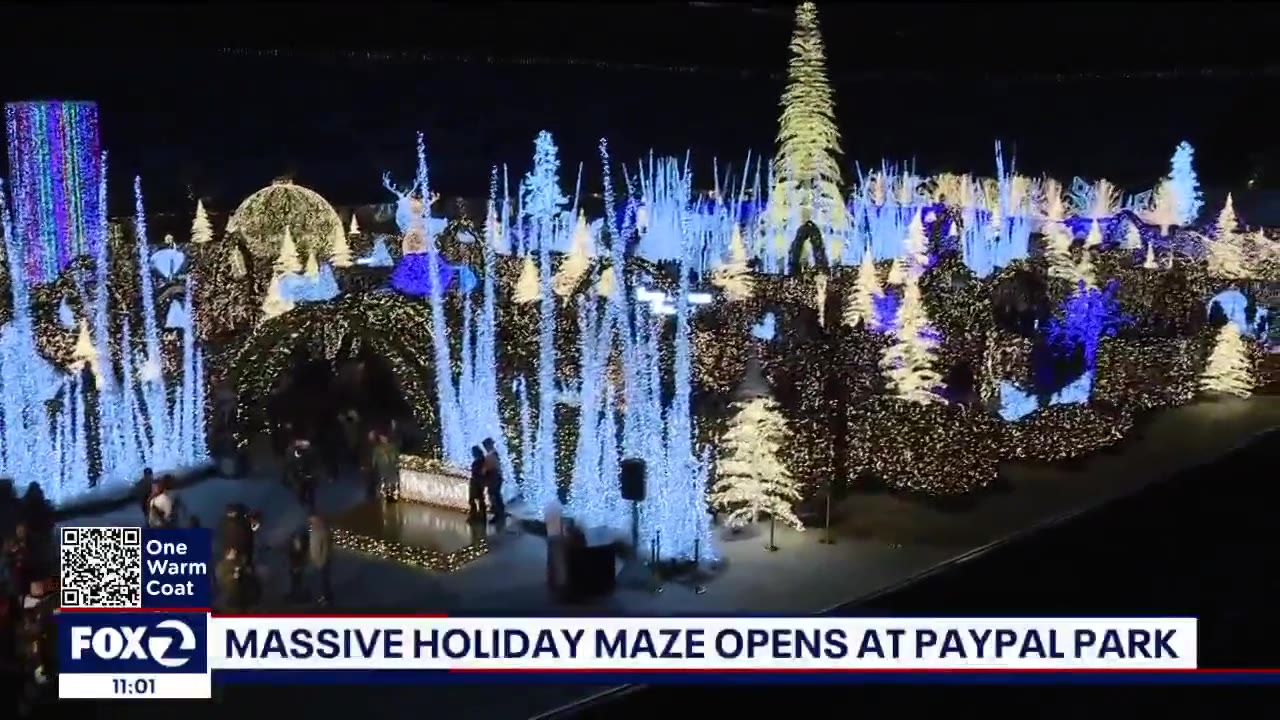 Massive Christmas Light Maze opens at San Jose's PayPal Park