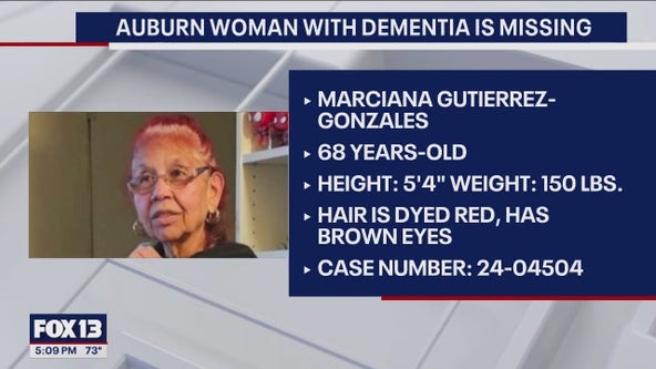 Woman with dementia missing from Auburn area