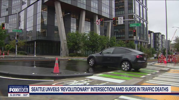 'Protected intersection' installed in Seattle's South Lake Union neighborhood