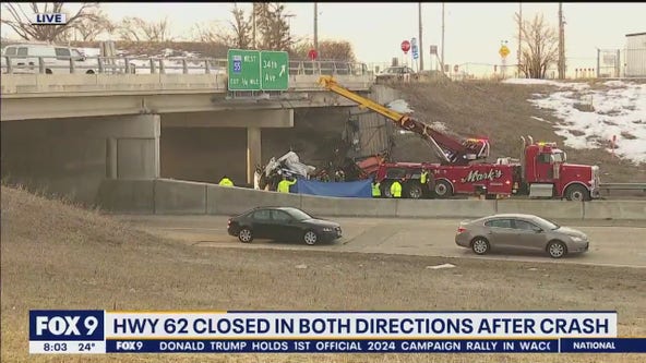 Fatal crash closes Highway 62 in Minneapolis