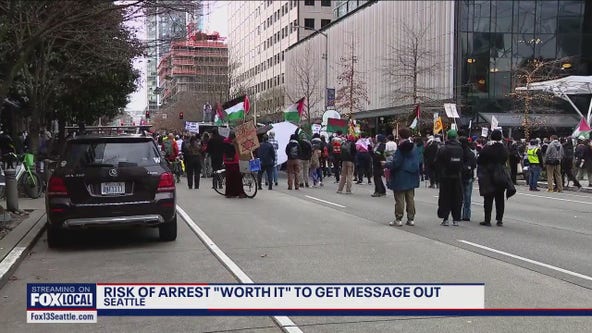Seattle pro-Palestinian demonstrators say risk of arrest is "worth it" to get message out
