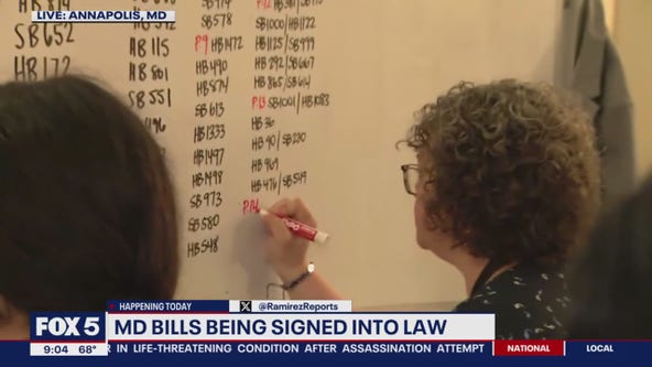 Hundreds of bills being signed into law in Maryland Thursday