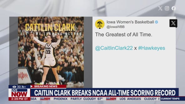 Iowa's Caitlin Clark breaks NCAA scoring record