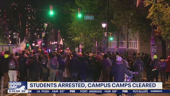 Penn students arrested, campus camps cleared