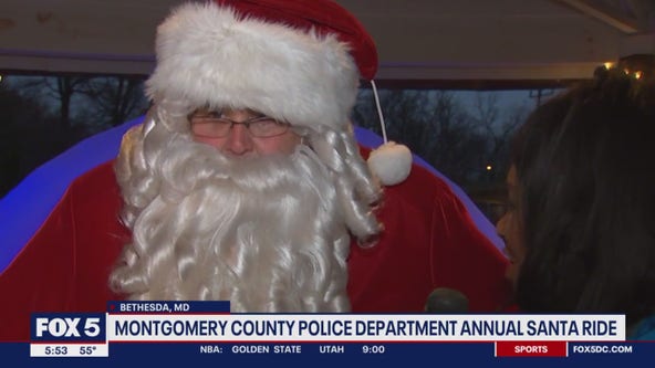 Santa rides a Harley at Montgomery County Police Department's Annual 'Santa Ride'