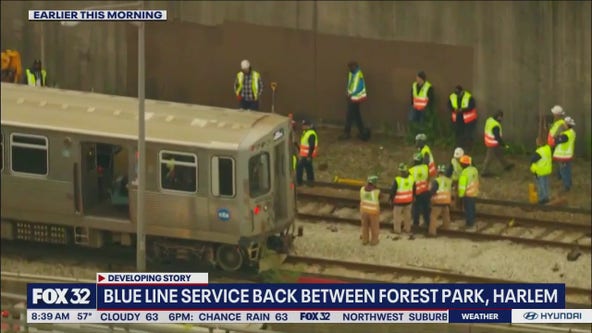 Blue Line service resumes between Forest Park, Harlem