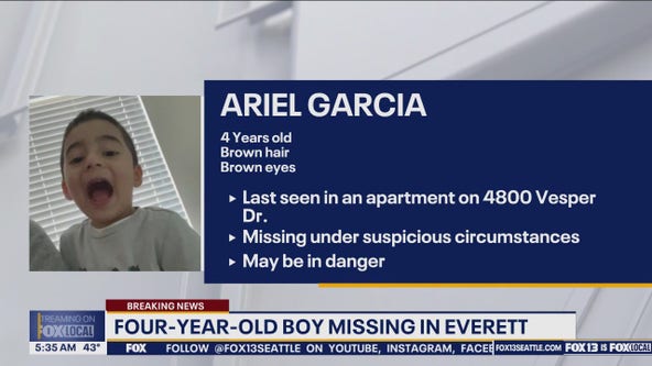 4-year-old boy missing in Everett
