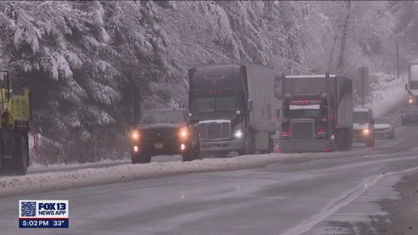 Rare chain restrictions on SR 18 near Tiger Mountain summit