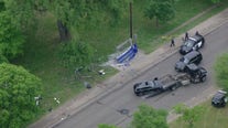 Crash into Minneapolis bus stop: Aerials