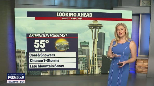 Seattle weather: Cool, showers and chance of storms Monday