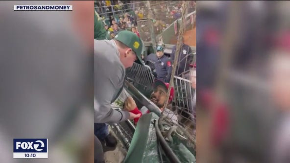 Confrontation at Coliseum with LA Angels player and Oakland A's fan
