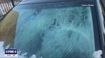Dallas Weather: Flying ice damages cars as North Texas thaws