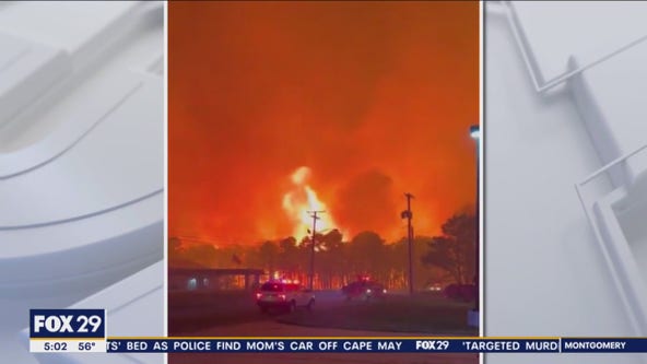 Firefighters battle massive wildfire in Ocean County