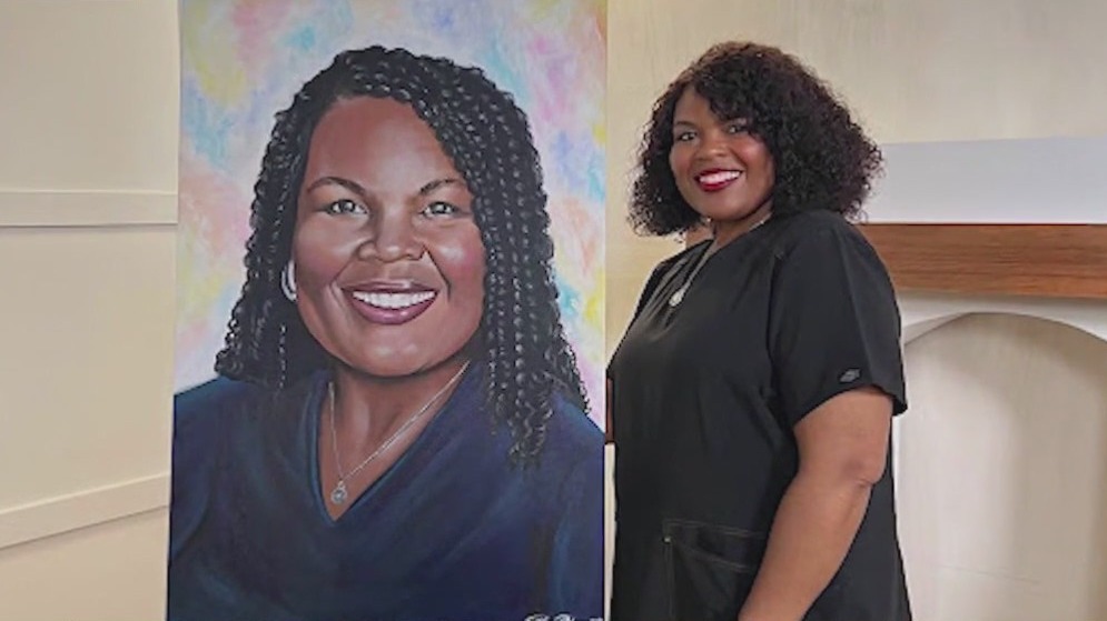 Nurse honored through self portrait by local artist