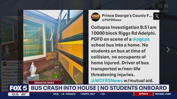 School bus crashes into house