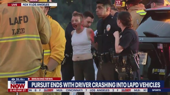 Crazy pursuit ends  in multi-vehicle collisions