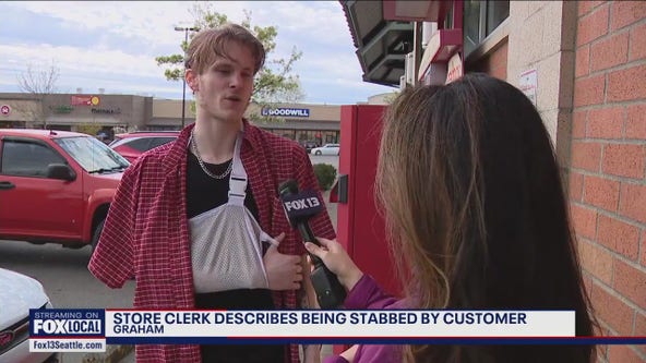 Clerk describes terrifying moments when customer stabbed him