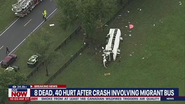 8 killed, 40 hurt in migrant bus crash in FL
