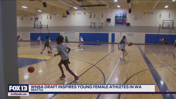 Youth basketball players inspired by WNBA Draft