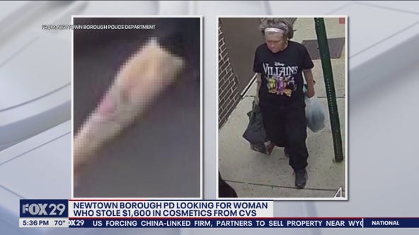 Woman in ‘Villains’ shirt steals $1,600 in cosmetics from Newtown store: police