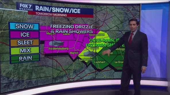 Austin weather: Freezing drizzle and showers expected Tuesday