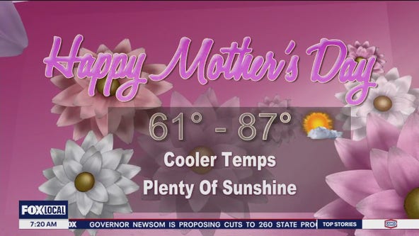 Morning clouds make way for warm Mother's Day