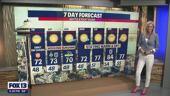 Seattle Weather: Warmer, drier weather continues through next week