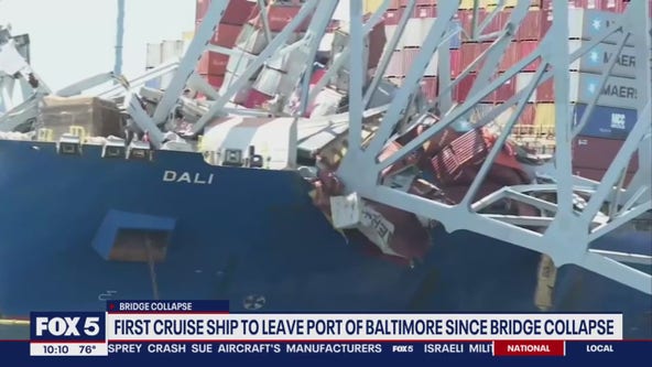First cruise ship to leave port of Baltimore since bridge collapse