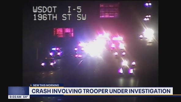 WSP: Driver crashes into trooper parked on I-5 in Lynnwood