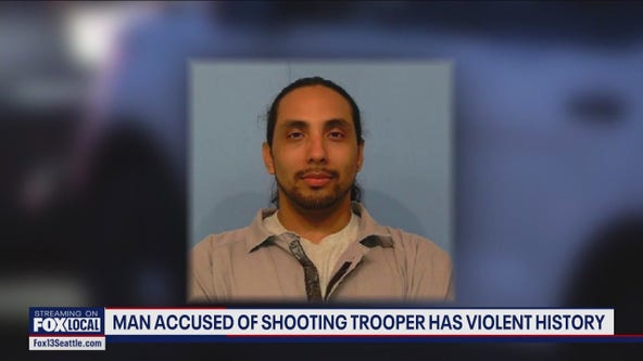 Suspect accused of shooting trooper has violent history: docs