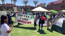 Pro-Palestinian protesters gather at ASU Tempe