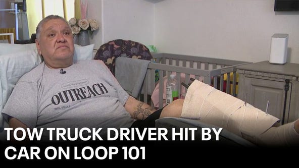 Tow truck driver recovering after getting hit by car
