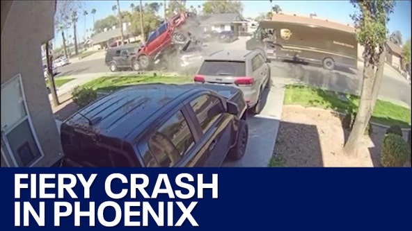 Surveillance camera captures fiery Phoenix crash