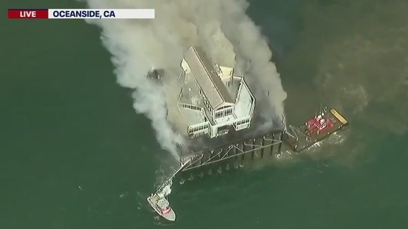 Oceanside Pier erupts in flames