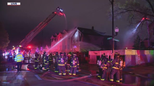 Massive two-alarm fire reported on Chicago's West Side