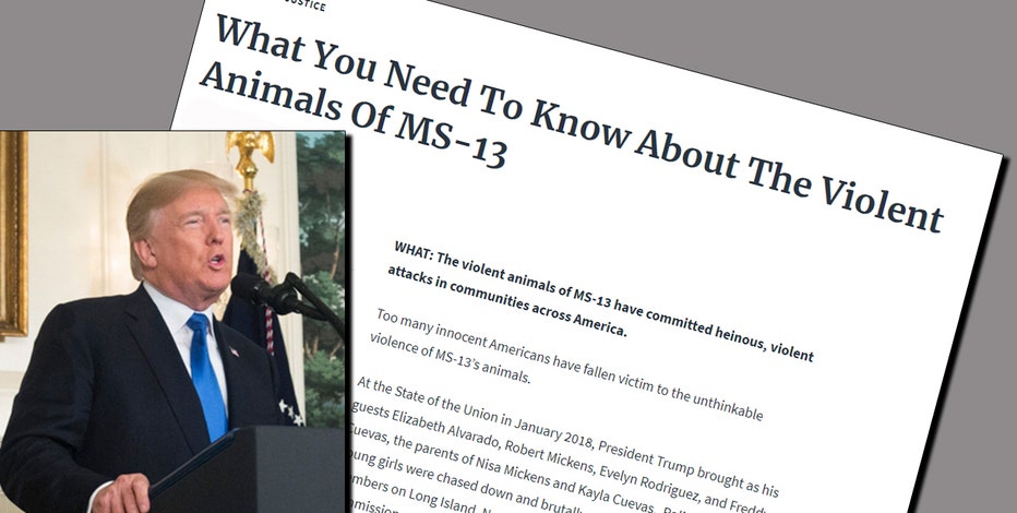 White House memo calls MS-13 'violent animals'
