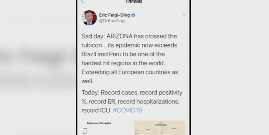 Harvard epidemiologist says Arizona is currently the worst off amongst U.S. states in terms of COVID-19