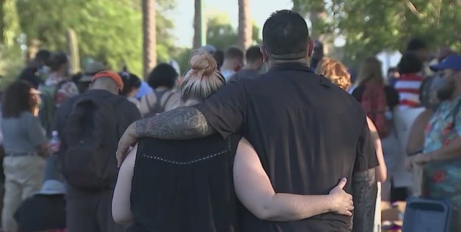 Demonstrators urging people to keep protest movement going until November election