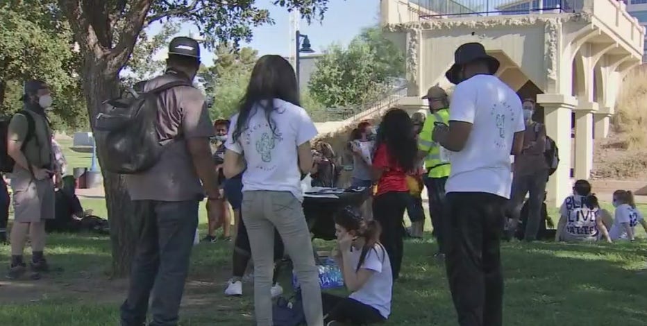 Tense moments during protest over police brutality in Tempe