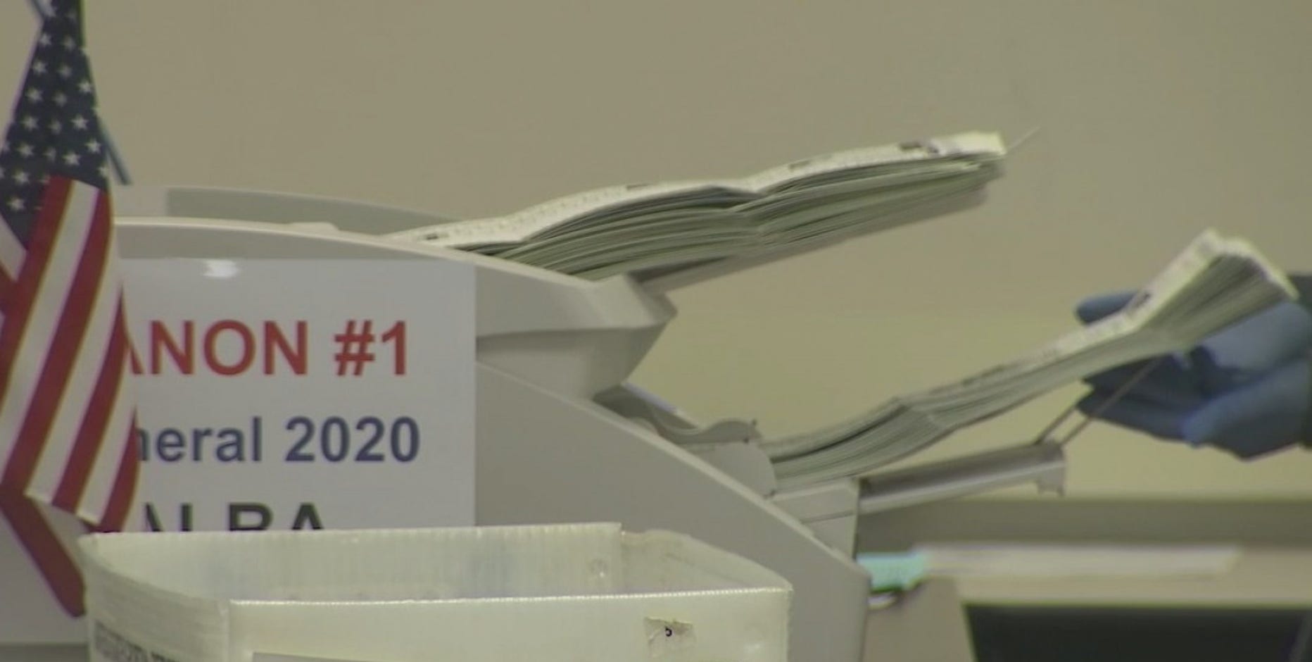 Election workers in Maricopa County processing ballots that have been returned by voters