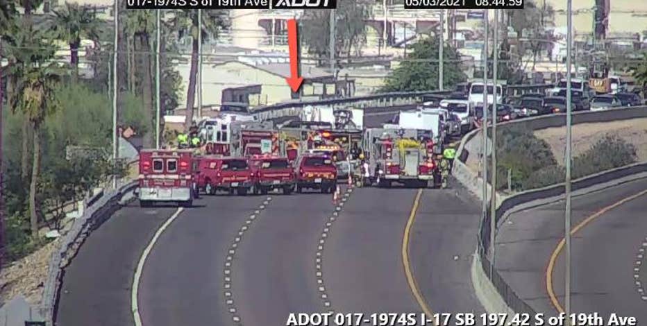 Southbound I-17 reopens in Phoenix following rollover crash