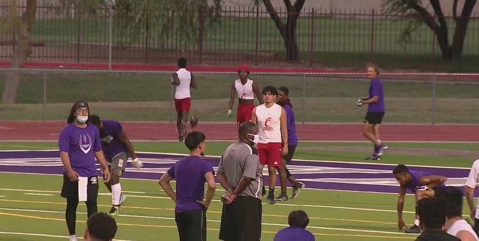 Phoenix officers, high schoolers connect in football tournament at Cesar Chavez High School
