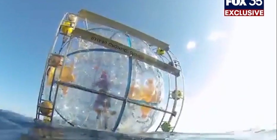 Man running on water inside 'bubble' for charity washes up on Florida beach