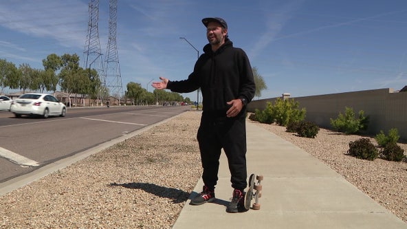 New York man on cross-country skateboarding trek for charity reaches Arizona