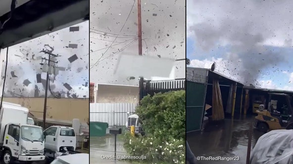 Potential tornado rips through Montebello, damaging multiple buildings
