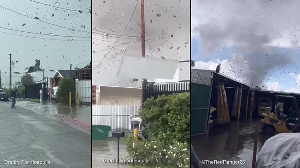Potential tornado rips through Montebello, damaging multiple buildings