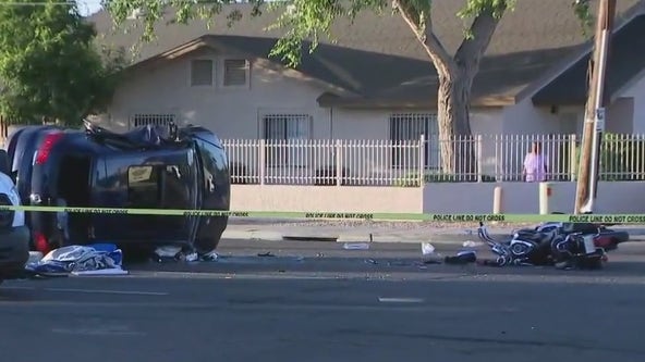 Motorcyclist dies in Phoenix crash, SUV driver injured
