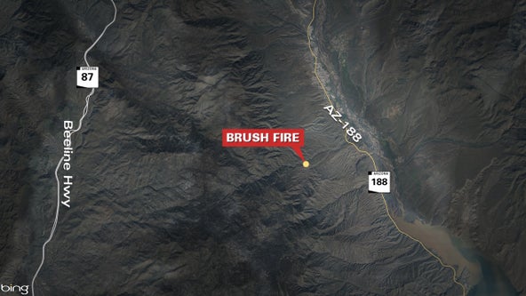 Bullet Fire burning near SR 87 in Tonto National Forest shutters portion of highway