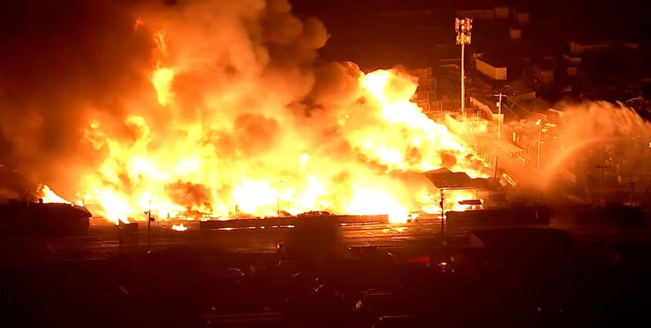 Crews battle pallet fire in Phoenix
