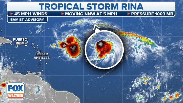 Tropical Storms Rina, Philippe spin in tandem in the Atlantic, complicating forecast for both
